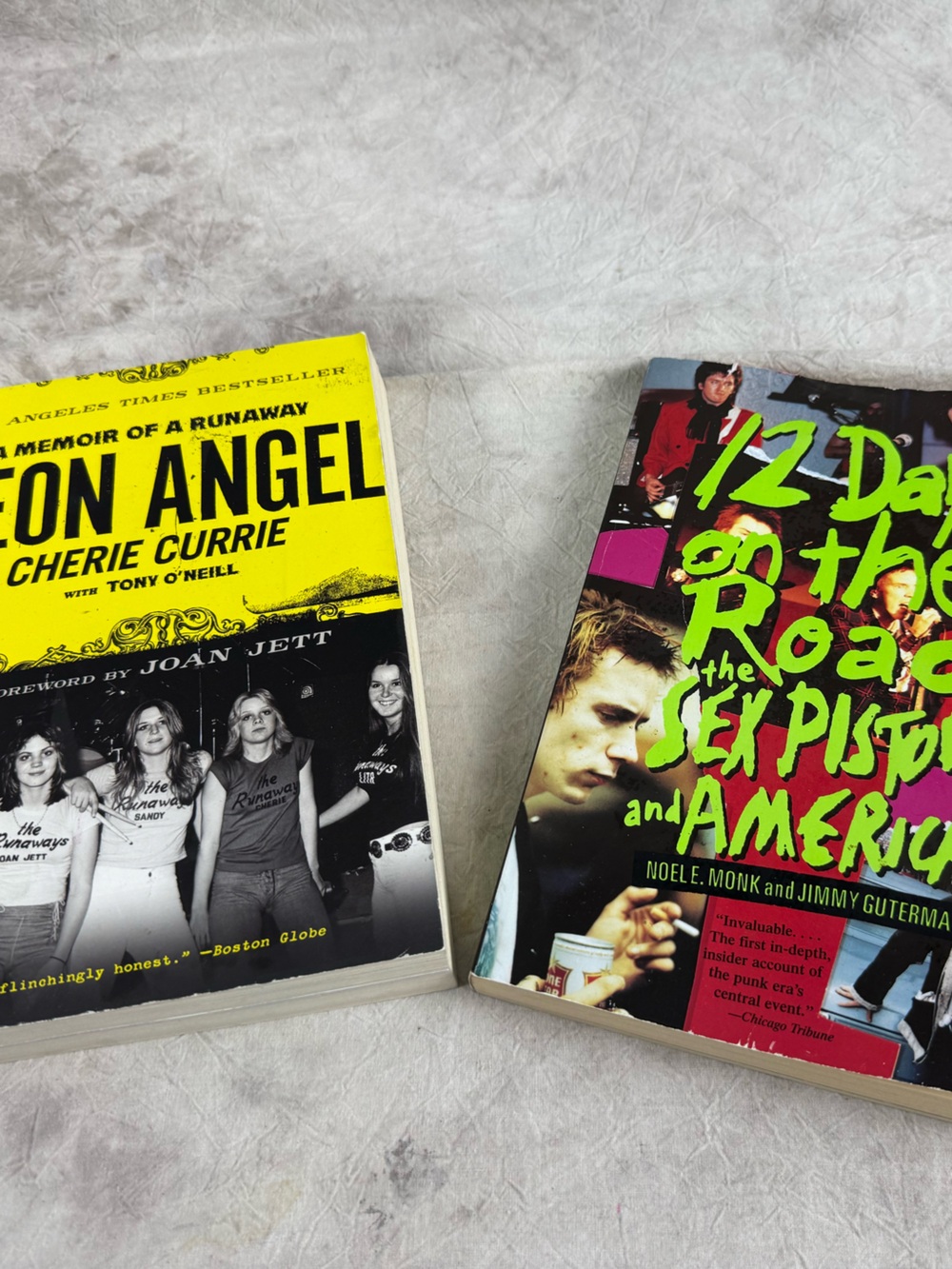 2 BooksNeon Angel by Cherie Currie and 12 days on the road with the Sex Pistols